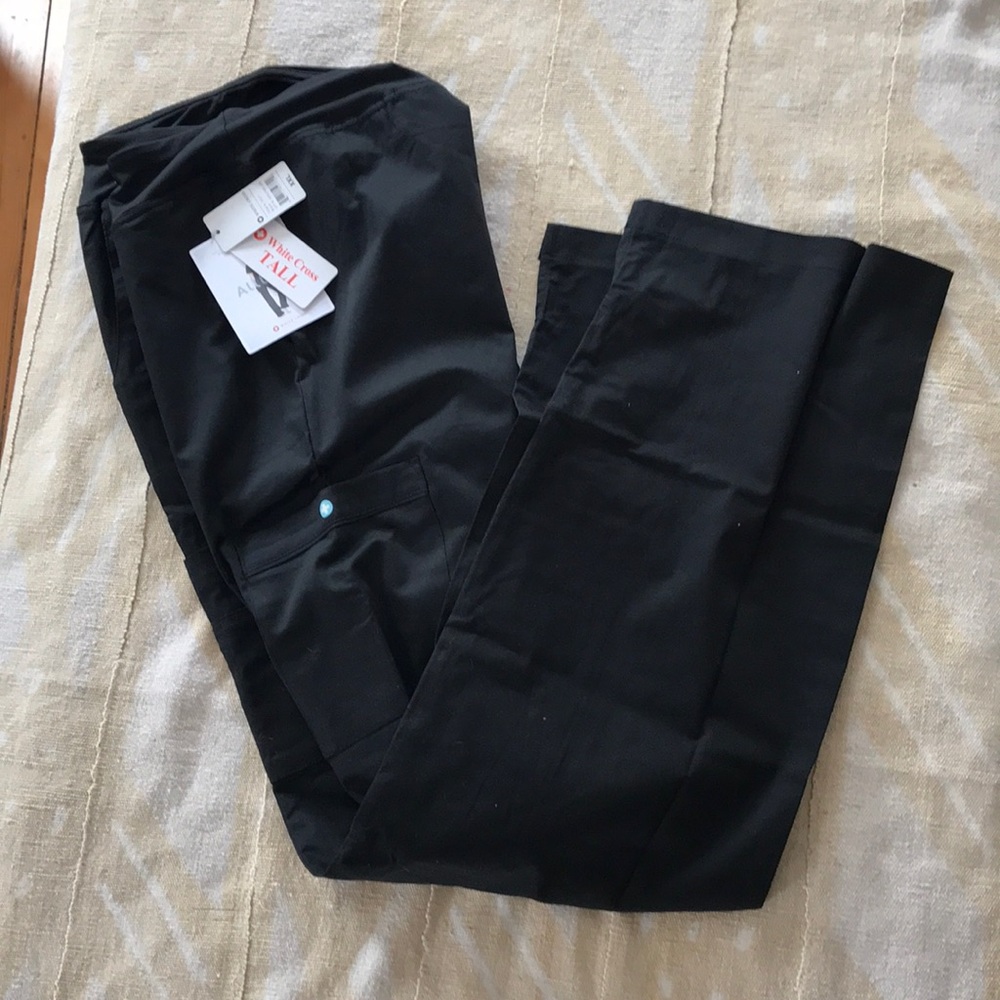 Plus size TALL White Cross black scrub pants